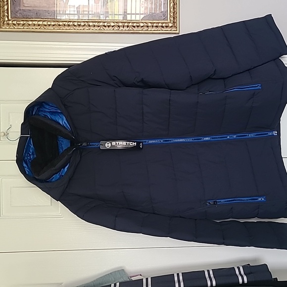 HFX PERFORMANCE BRAND MEN'S BLUE WARM WINTER HOODED COAT SIZE XL - Picture 4 of 17